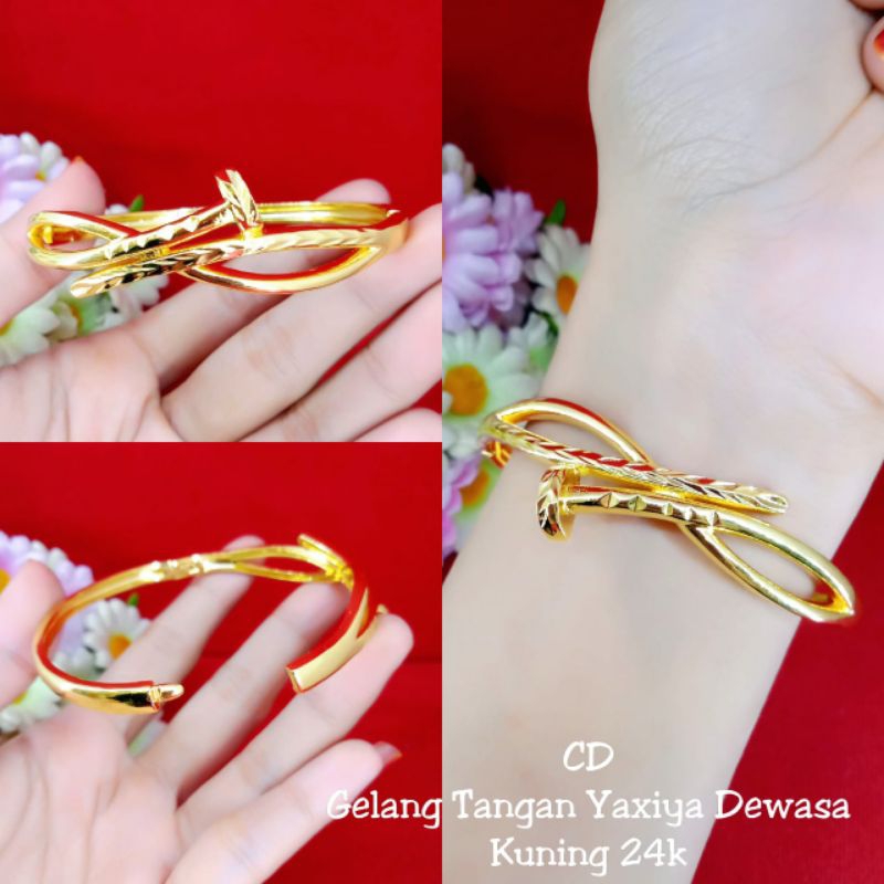 gelang bangle paku lapis emas 24k