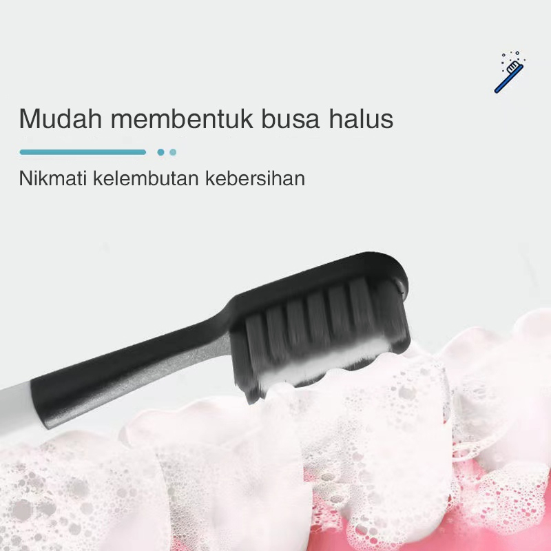 Sikat gigi Penghapusan tartar menyeluruh 360° Pembersihan mendalam/sikat gigi berbulu lembut dan halus untuk orang dewasa/warna hitam dan warna putih dikirimkanan acak asli