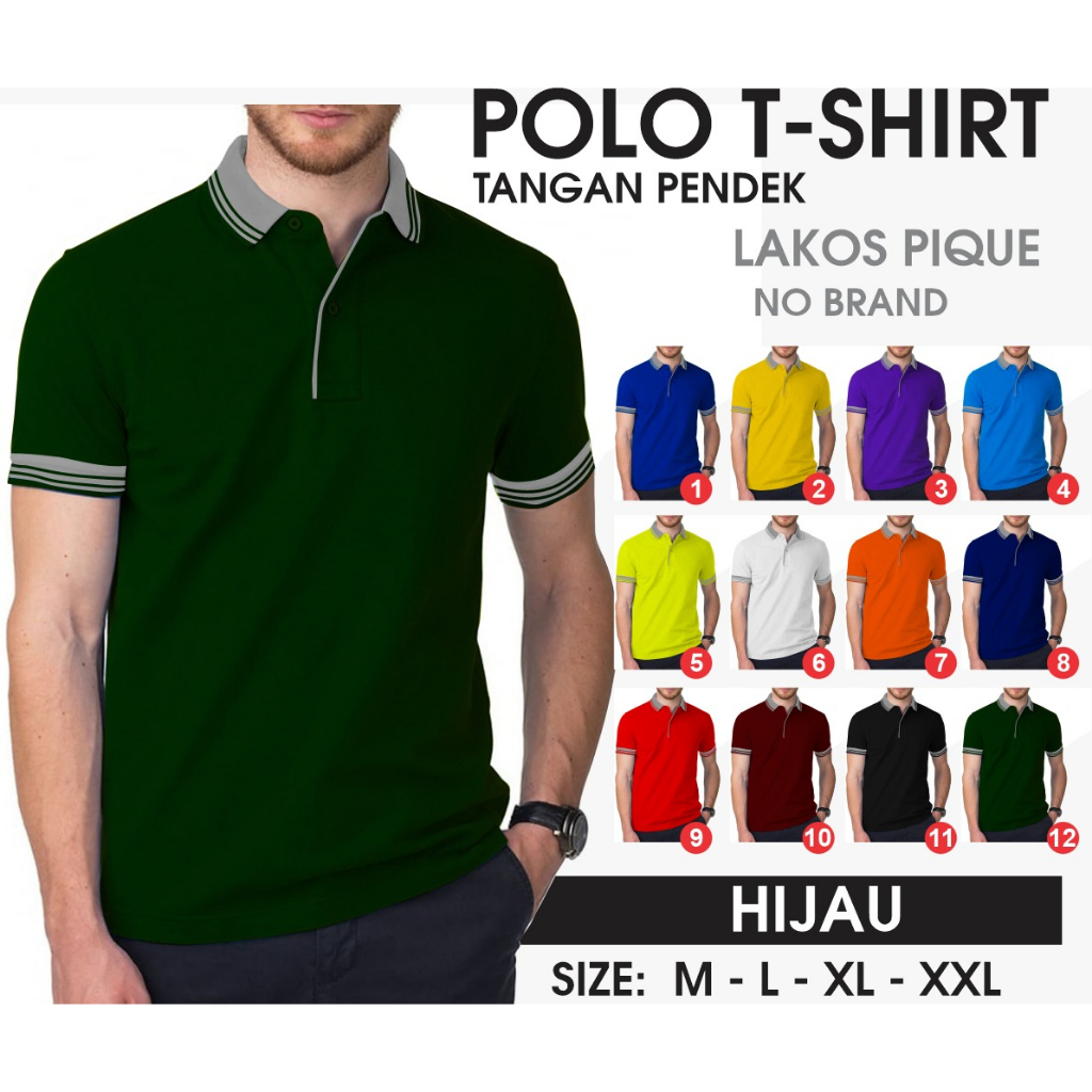 Kaos polos - Kaos polo shirt polos | kaos kerah pria | kaos seragam polos kerah kombinasi misty abu