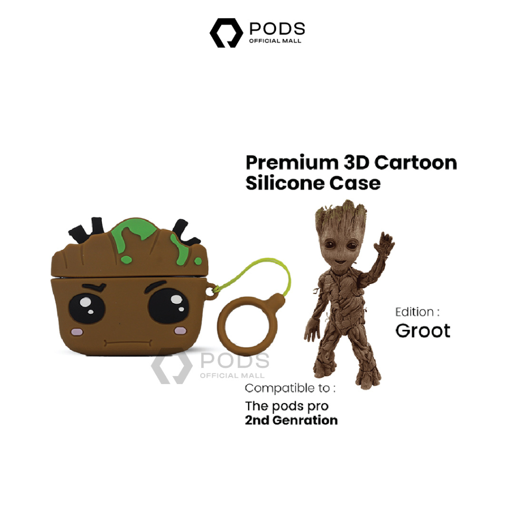 [CASE ONLY] 3D Case / Casing ThePods PRO 1 / PRO 2nd Premium 3D Cartoon Silicone Case - By PodsIndonesia