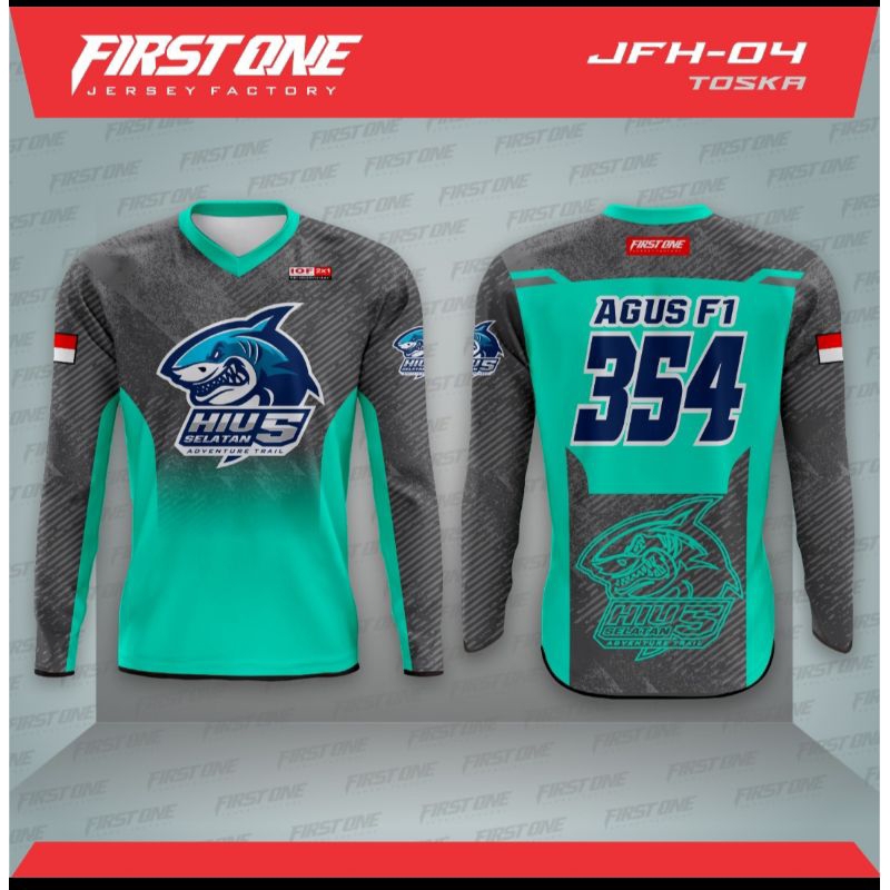 JFH-04 Toska Merchandise Baju T-shirt Kaos Jersey Pria Lengan Panjang Premium Terbaru 2023 Hiu Selat