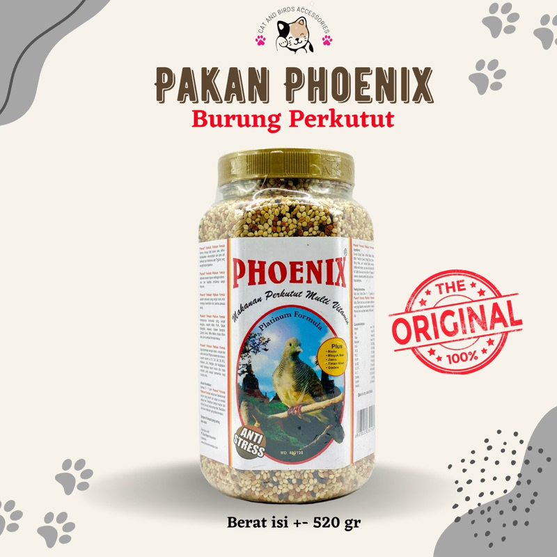 PHOENIX PERKUTUT PAKAN MAKANAN HARIAN BURUNG PERKUTUT MIX BIJI MILET GODEM KEMASAN PLASTIK DAN TOPLE