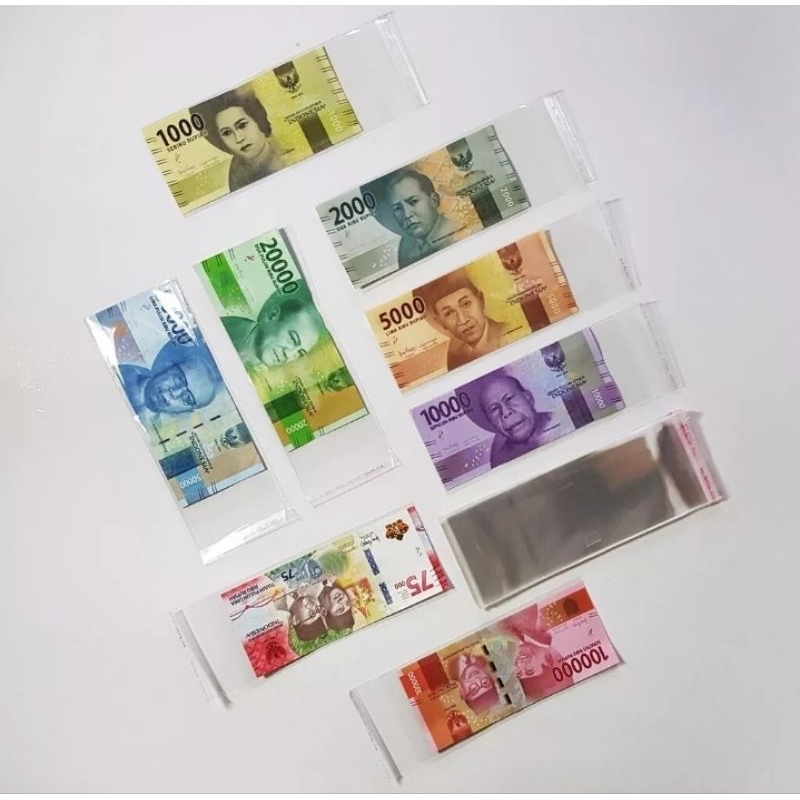 Plastik OPP untuk Buket @100 pcs ukuran 7*15+3cm (LEM) Opp Uang Perekat Bening untuk buket bunga Bou