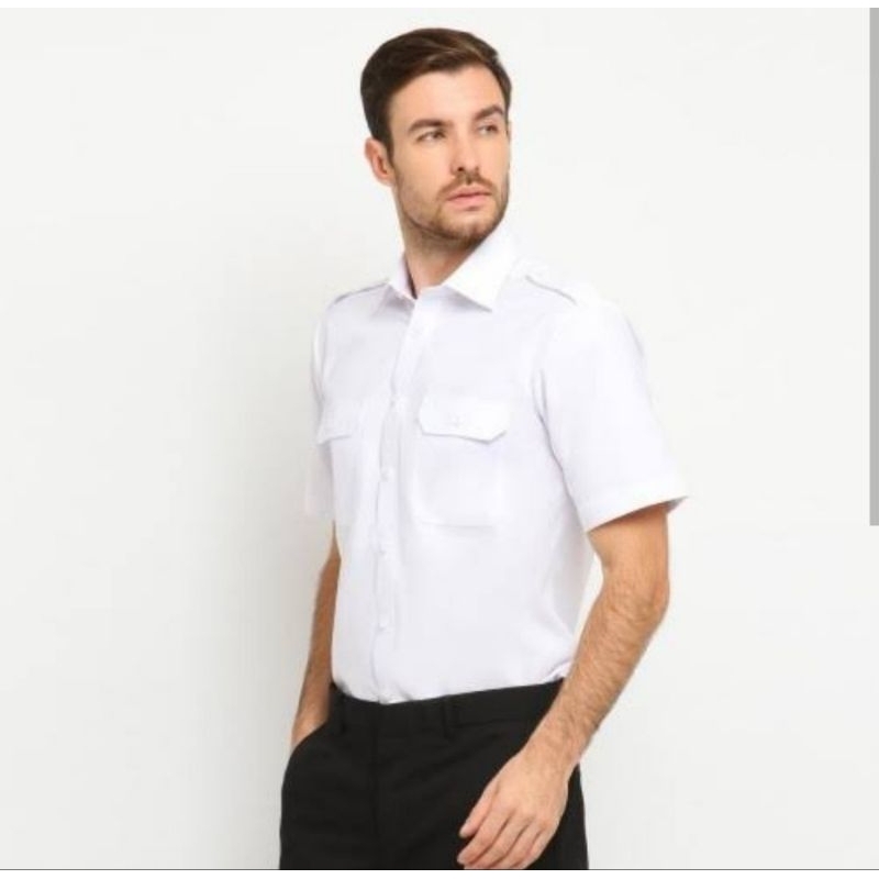 Baju PDH Net Tv Pilot PREMIUM Pangkat Katun Tropical Werpak Kemeja Seragam