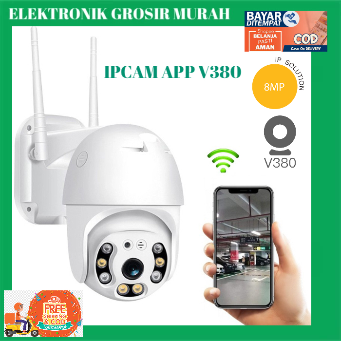 Ipcam Kamera cctv PTZ 2 antena 2MP Uk besar 2.5 &quot; with infrared outdoor/indoor waterproff bisa puter 360 derajat