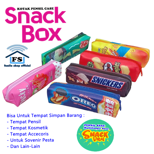 Kotak Pensil Motif Snack Food Fruit and Drink