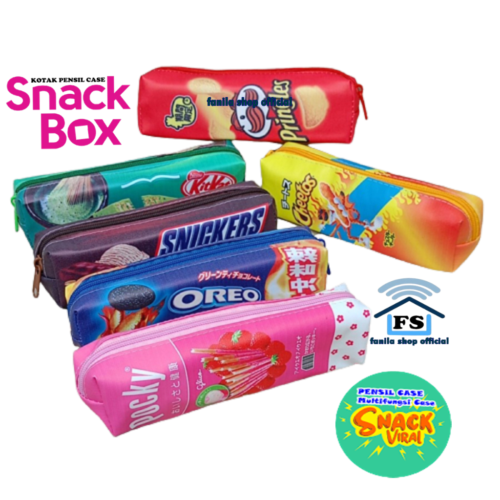 Kotak Pensil Motif Snack Food Fruit and Drink