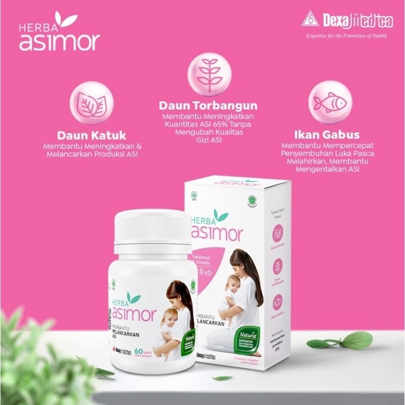 HERBA ASIMOR 60 KAPSUL ASI BOOSTER PELANCAR ASI - HERBA ASIMOR FILM COATED CAPLET