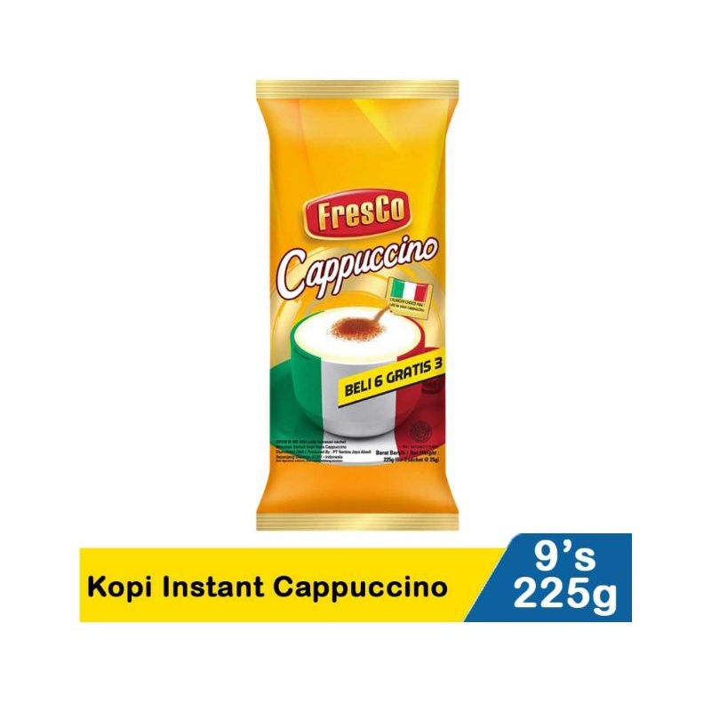 

Fresco capuccino kopi instan 9's 225gr