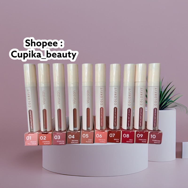 [aa]  new item wardah colorfit last all day lip paint -- wardah lipmatte lip paint