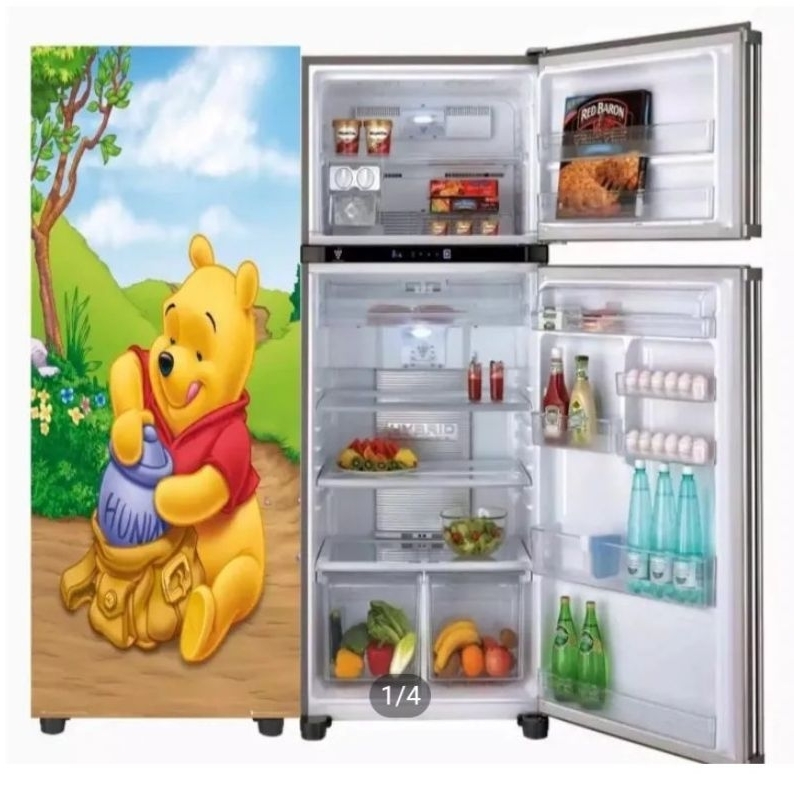 Wallpaper stiker kulkas pintu 1 karakter winnie the pooh