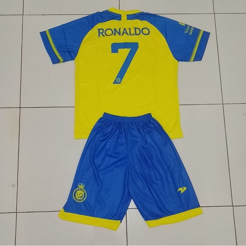 Jersey Alnaser Ronaldo/Setelan Anak Jersey Ronaldo/Setelan Baju Bola Anak Al Naser/Setelan Anak Club Bola