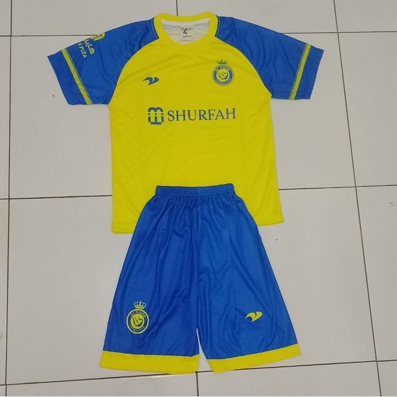 Jersey Alnaser Ronaldo/Setelan Anak Jersey Ronaldo/Setelan Baju Bola Anak Al Naser/Setelan Anak Club Bola