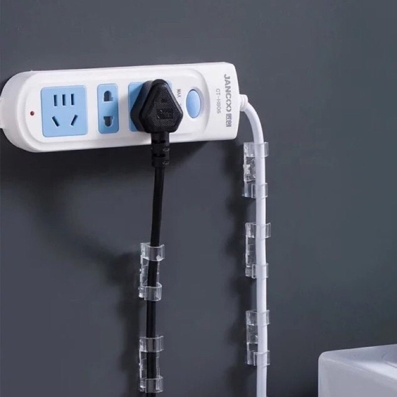 Klip Kabel Tempelan Mengatur Kabel di Tembok / Dinding Tempel Serbaguna Organizer Penjepit Perekat K