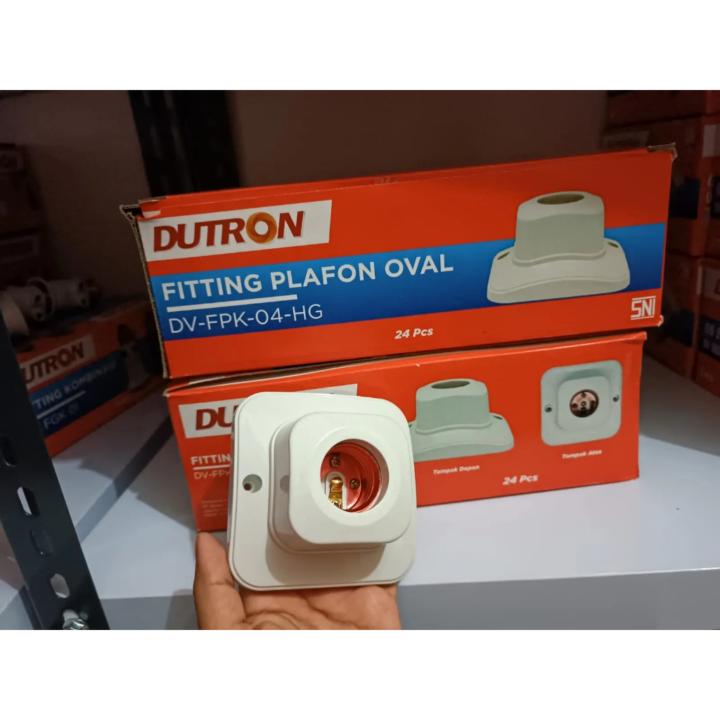 Fitting Lampu Plafon Kotak Fiting Lampu Plafon Oval Kotak E27 DUTRON Fiting Plafon Bulat