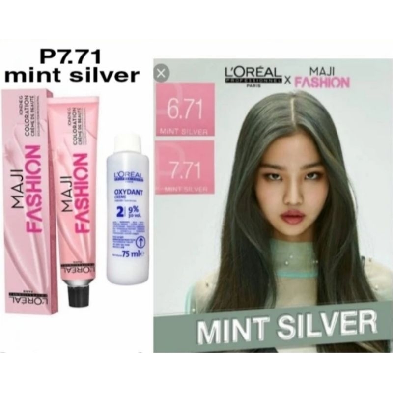 cat rambut loreal majifashion P7.71 mint silver