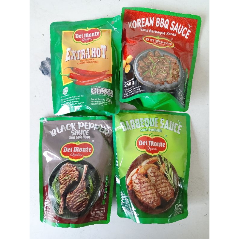

Aneka Saos Delmonte Sambal Tomat Barbeque Kemasan pouch