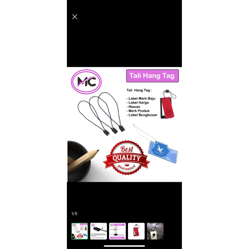 

Tali HAngteg Lebel Baju Warna Hitam