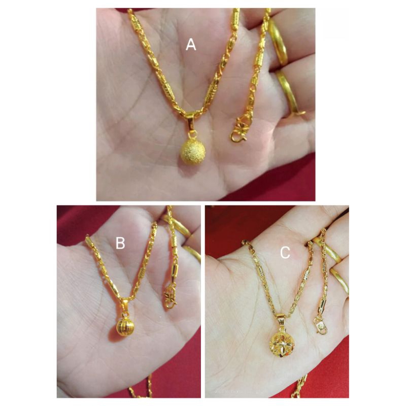 kalung bambu pita love anak dan dewasa lapis emas 24k