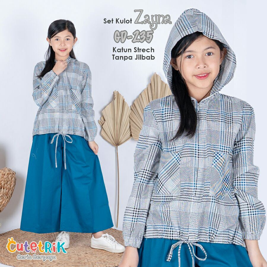 (ready size 5-7th) Setelan kulot muslim Cutetrik GD431 Setelan Celana anak perempuan terbaru Set Kul