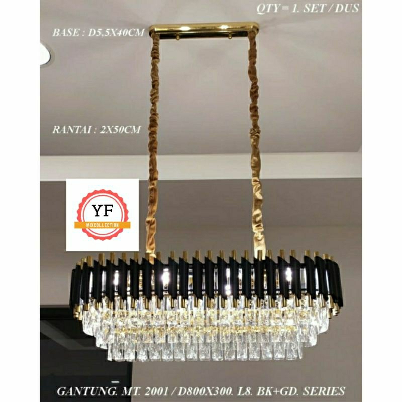 Lampu Gantung Hias Kristal MT.2001 100x40cm