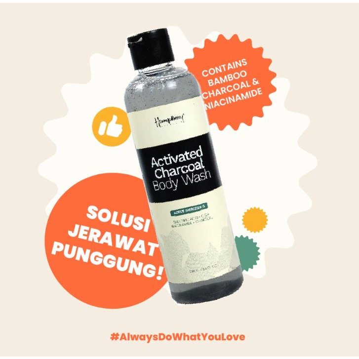 Humphrey Charcoal Body Wash 250ml Sabun Badan Jerawat