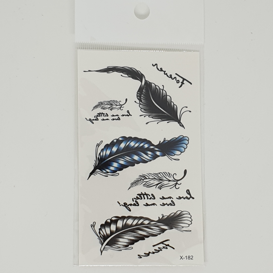 Tato Temporer Feathers Tato anti air Sticker Air Premium Quality 100% Barang Import