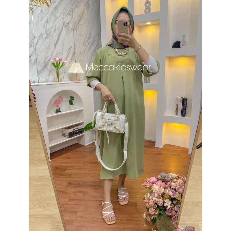 MIDI DRESS TERBARU BUSUI DRESS DAILY/MIDI DRESS ELEGANT SANTAI