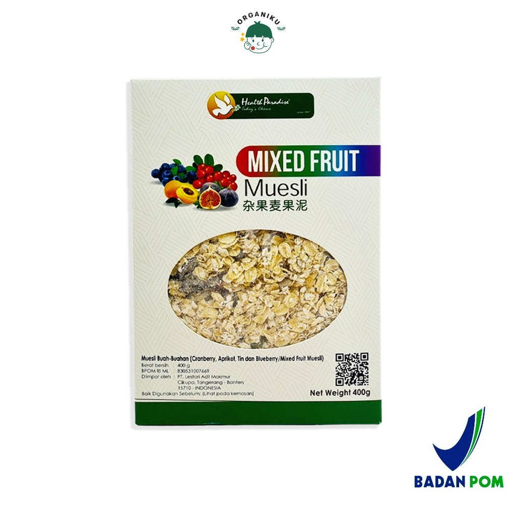 

Health Paradise Organic Muesli Mixed Fruit 400gr (CitraFood)