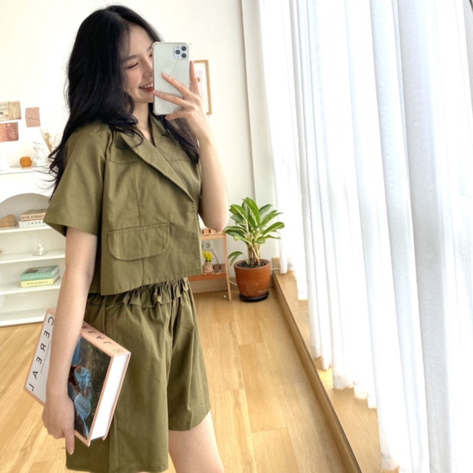 Farisa Jumpsuit - Setelan Wanita Korea - Blazer - Jumpsuit - Casual Set