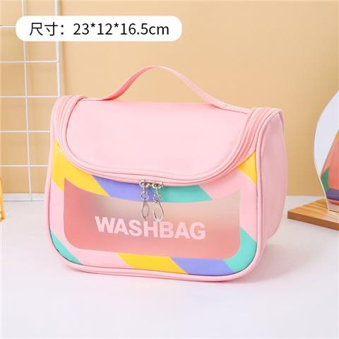 TASBLUE Tas kosmetik perjalanan / tas kosmetik wanita Korea tas kosmetik serbaguna / tas perlengkapan mandi transparan PU tahan air tas penyimpanan berkapasitas besar T03