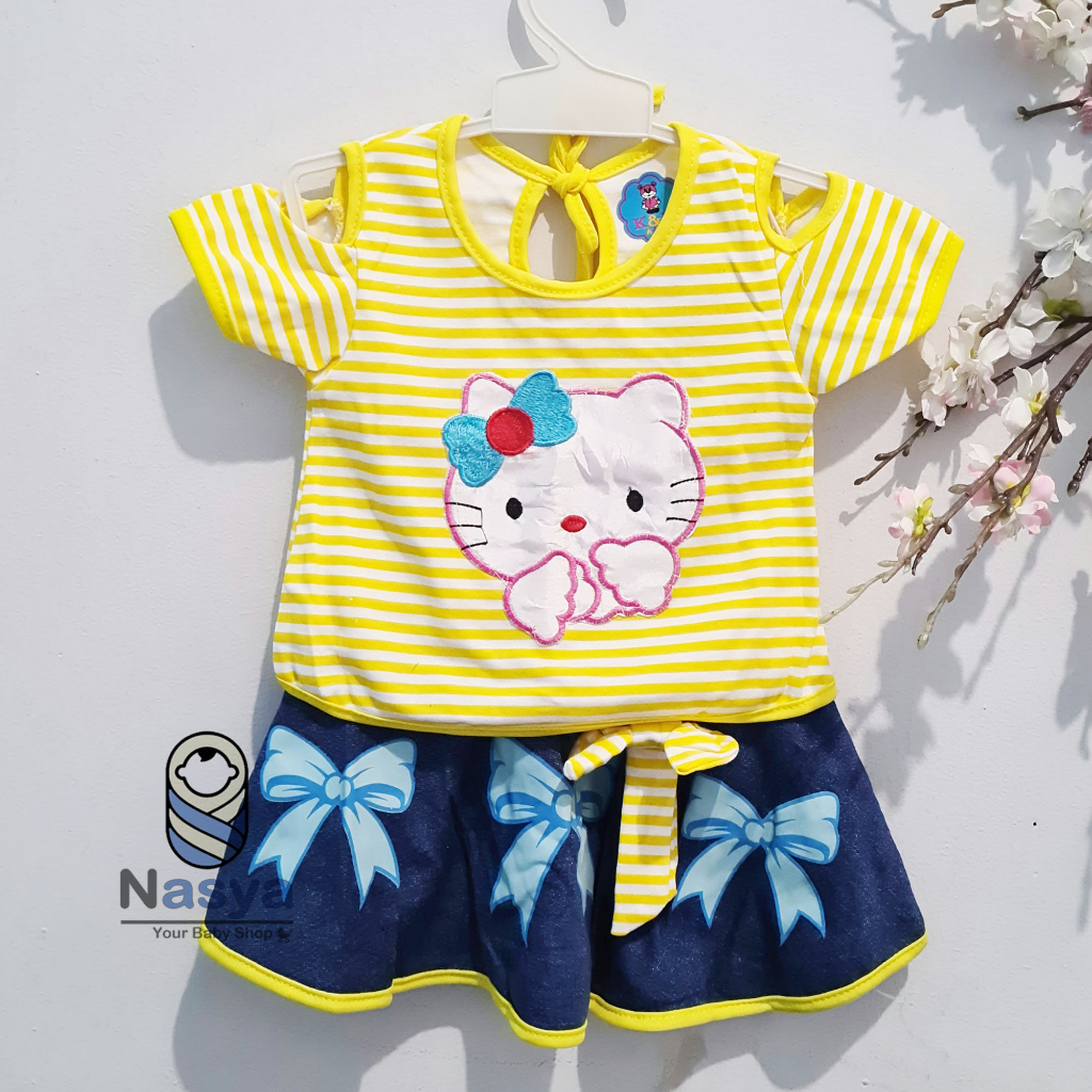 [KK-022] Setelan baju Bayi Perempuan / Bayi bayi perempuan model Rok Denim