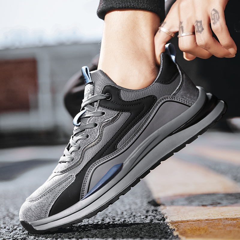Mainland Separu Pria Casual Santai Sneakers Abu Pria Fashionable Sport Anti Slip KSR708