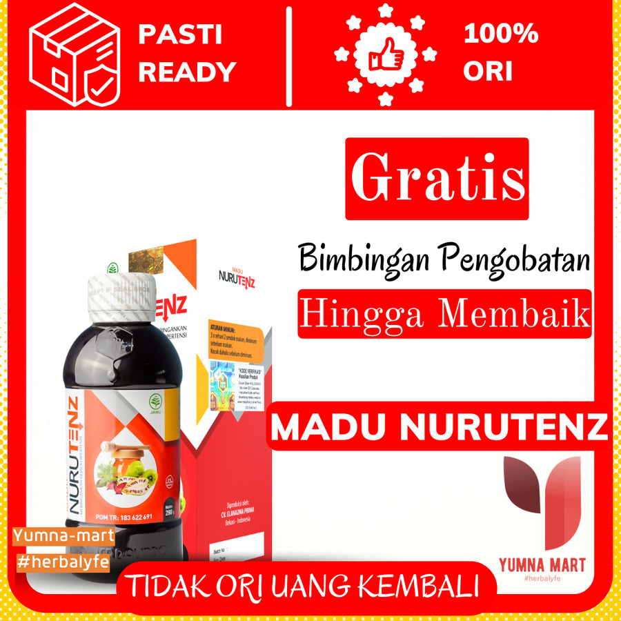 

NURUTENZ Madu Nurutens Penurun Obat Darah Tinggi Hipertensi Herbal Madu Nurutenz 100% Asli