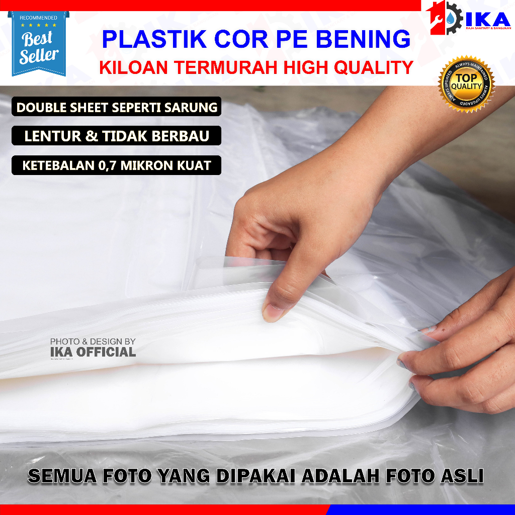 PLASTIK COR BENING 6 KILOGRAM / PLASTIK BANGUNAN PE TEBAL LEBAR 1 METER / PLASTIK PENUTUP FURNITURE