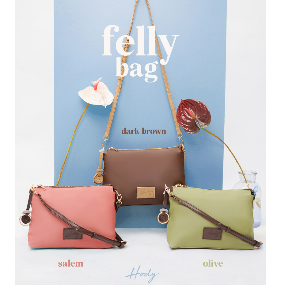 Tas Wanita Selempang Kekinian HODY Felly Bag Sling Bag Premium Waterproof Ivory Gading Putih Tulang