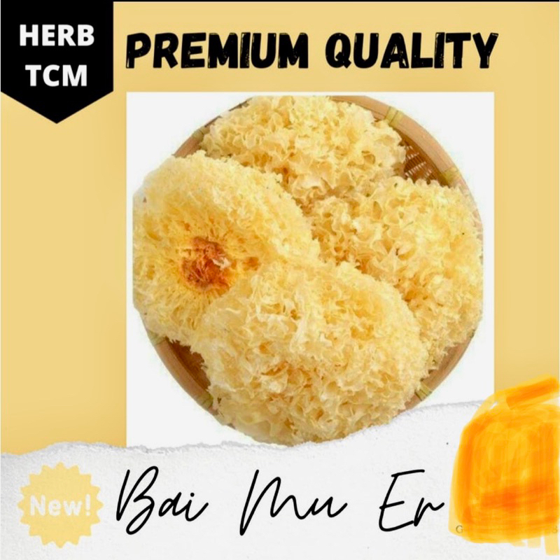 

JAMUR PUTIH PREMIUM / JAMUR SALJU / WHITE FUNGUS / BAI MU ER 25 gram repack