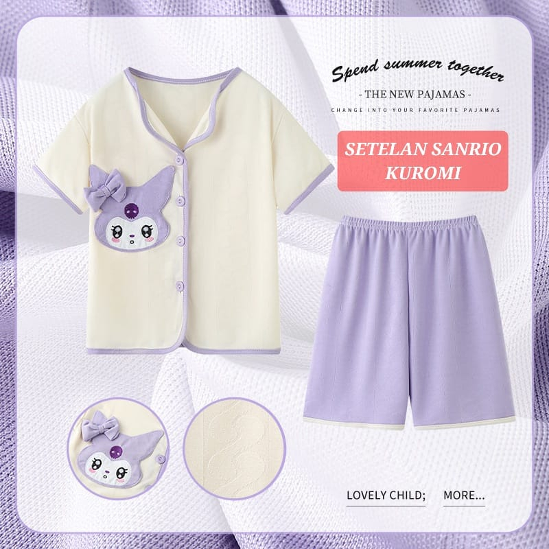 SETELAN SANRIO BAJU SANTAI ANAK CEWEK PIYAMA SANTAI ADEM SET DAILY FASHION KOREA IMPORT