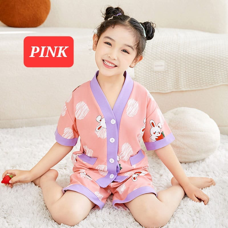 PIYAMA KAWAII BAJU TIDUR ANAK CEWEK COWOK FASHION KOREA IMPORT SETELAN SANTAI LUCU ADEM