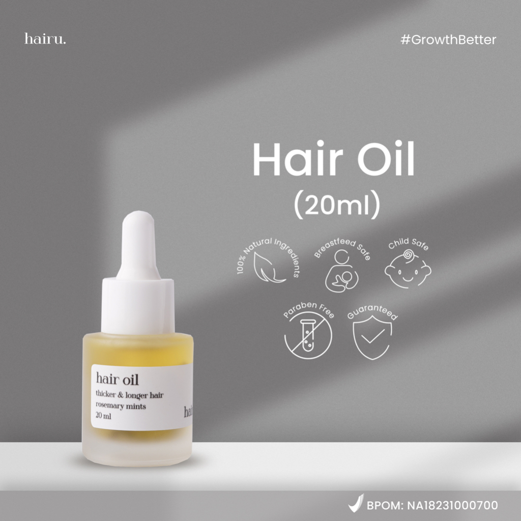 (HAMPERS PACK) HAIRU by dr. Aghni Haircare Penumbuh Rambut Anti Rontok Hairloss Vegan Hair Growth Tonic Spray Oil Mask