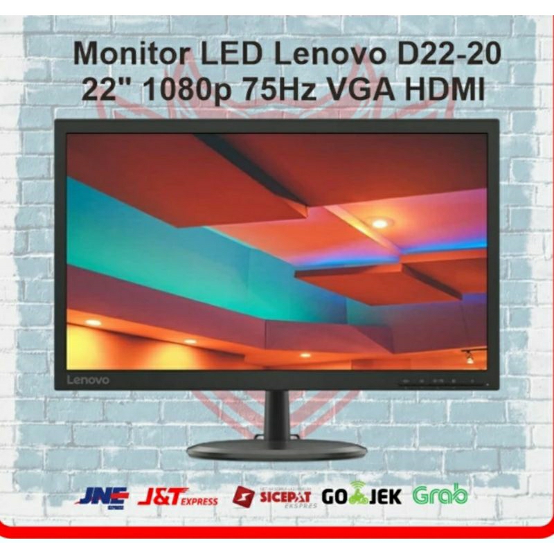 Led monitor Lenovo D22-20 22 inc 75Hz fullhd resolusi1920x1080p+Hdmi mantap