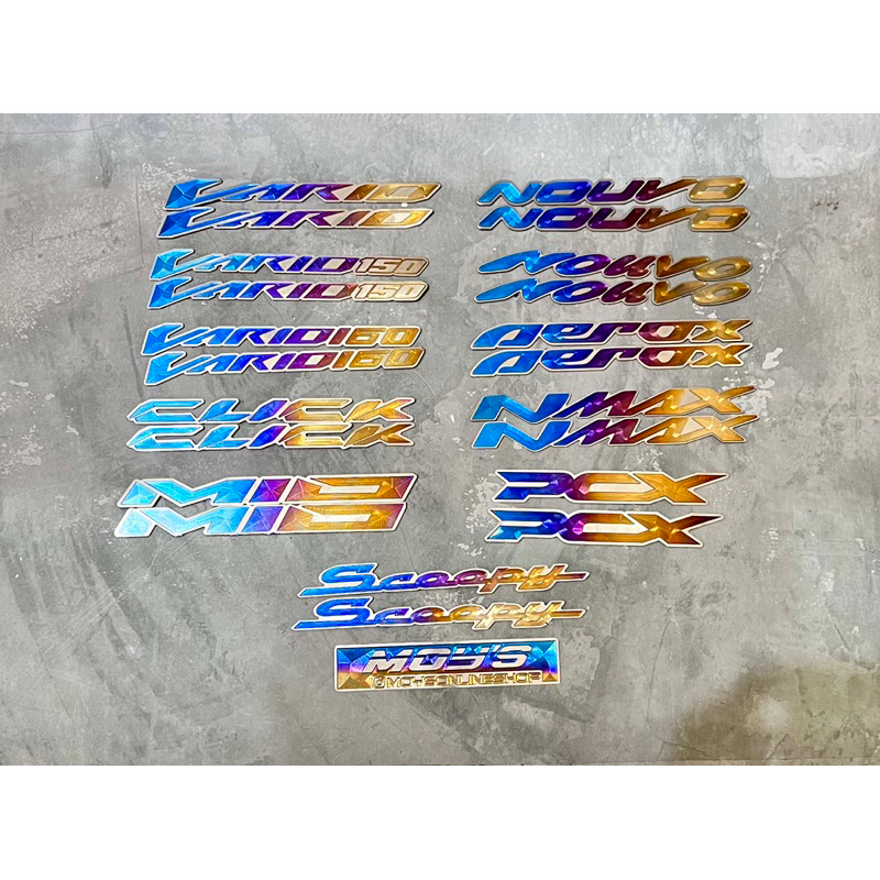 EMBLEM LOGO TITANIUM EMBLEM CLICK SCOOPY MIO PCX NMAX NOUVO AEROX VARIO 150/160