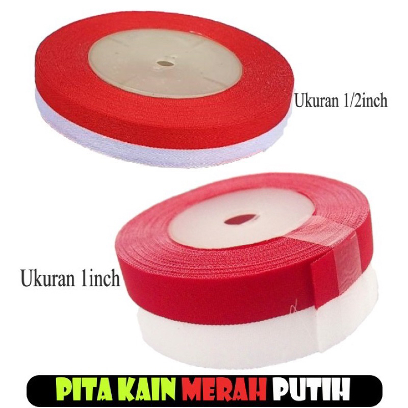 

Pita Kain Merah Putih 1 inch dan 1/2 inch roll