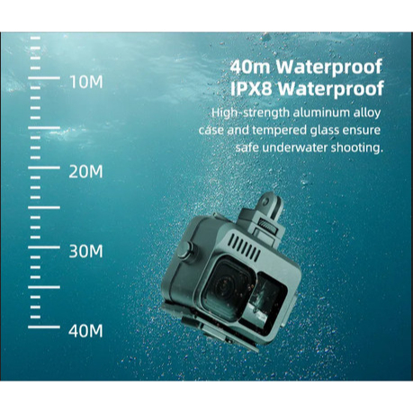 Sunnylife 40m Waterproof Case Aluminum Alloy Gopro Hero 11 / 10 / 9