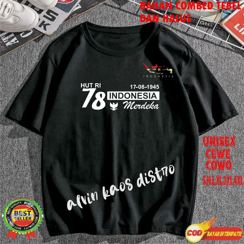 Cod/Kaos HUT RI 78 17 AGUSTUS 1945 KEMERDEKAAN INDONESIA/Kaos Terlaris Kualitas Terjamin Kaos Pria Distro Hits2022/Kaos Murah Kaos Cotton 30s Kaos katun/Kaos Bergambar Kaos Distro Kaos Pria Dan Wanita Kaos Kata2 Lucu Kaos Viral/Kaos Promo/Best Seller