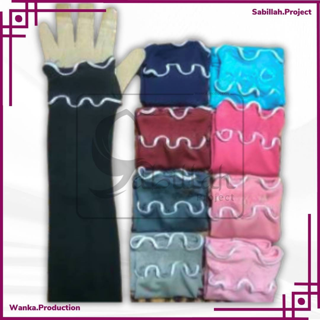 Handsock jempol curly line putih
