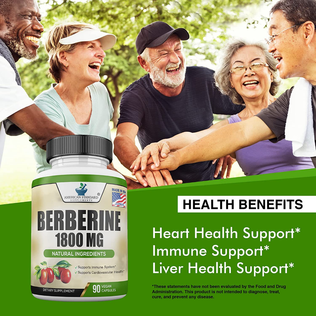 American Standard Supplements Berberine 1800mg Kolestrol Diabetes Gula Darah Vegan