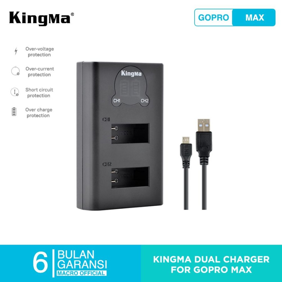 KINGMA Smart Dual Charger Gopro HERO Max Action Camera - LCD S1