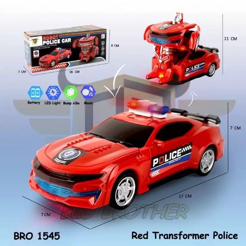 JOFESTORE88 X FerenHongXia MAINAN ROBOT POLISI CAR MOBIL POLISI BISA JADI ROBOT