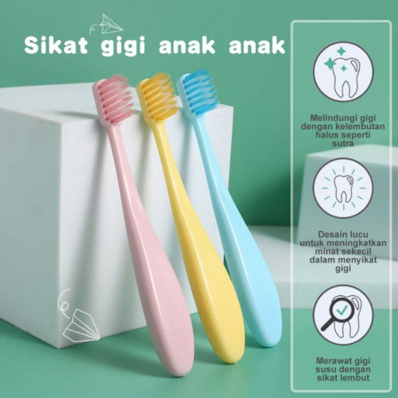 Sikat Gigi Soft Anak /Sikat Gigi Anak 1set isi 3pcs Untuk 2-5 Tahun